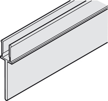 Bandeau intermédiaire, pour rail de roulement double, percé, 10 x 42 mm (la x H)