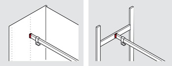 Supports de tringle d'armoire, pour tringle d'armoire Häfele Dresscode, carré