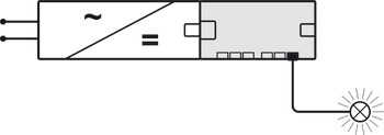 distributeur à 6 voies, Häfele Loox5 12 V Box to Box sans fonction interrupteur 2 pôles (technique à 2 fils monochrome ou multi-blanc)