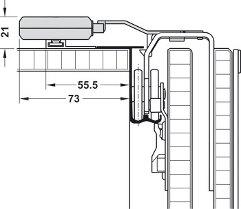 Garniture amortissement pour retour automatique par traction, Smuso jusqu’à un poids de vantail de max. 50 kg