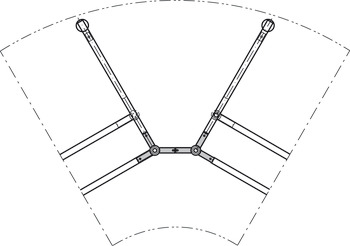 Nœuds articulés en y, 90°, avec bras amovible, pour systèmes de piètement de table Idea
