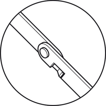 compas de retenue, pour abattants en bois, avec arrêt dans l'articulation