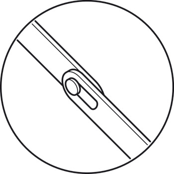 Compas pour relevant/abattant, pour relevants en bois, avec guidage à fente dans l'articulation