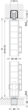 Ferrure pour portes pliantes, Häfele Slido D-Fold21 50A / 50B, garniture