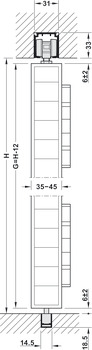 Ferrure pour portes pliantes, Häfele Slido D-Fold21 50A / 50B, garniture