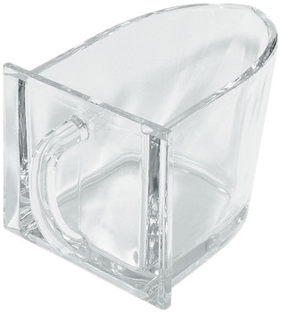 Boîte verseuse de cuisine, verre cristal à l'oxyde de plomb, front lisse