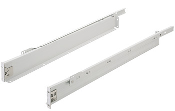 Système de côtés de tiroir coulissant simple paroi, Häfele Matrix Box Single A25, sortie partielle, hauteur 54 mm, blanc, RAL 9010