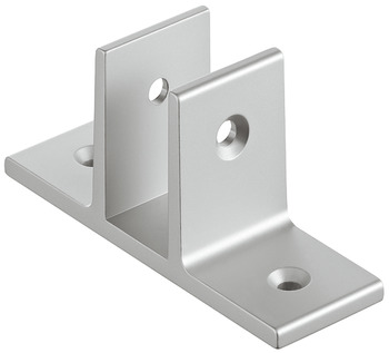 Équerre double pour panneaux de discrétion, aluminium, système de parois de séparation sanitaire