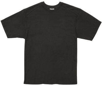 T-shirt, noir, avec empiècement d'épaule à double couche