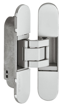 Paumelle de porte, à pose invisible, pour portes intérieures à recouvrement jusqu'à 40/50 kg, Startec