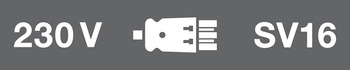 Câble d’alimentation, SV16 avec connecteur à fiche et prise mâle à contact de protection
