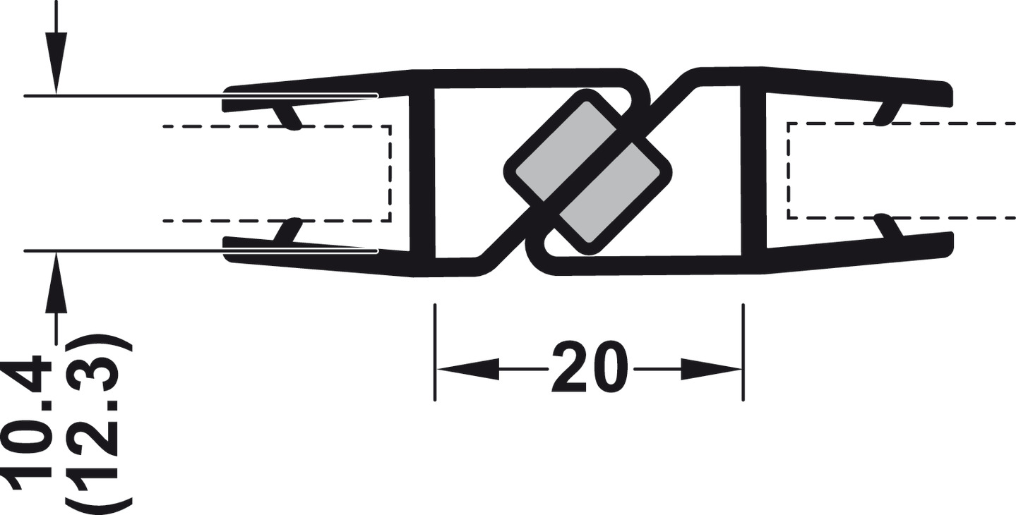 Joint d'étanchéité pour porte en alignement 180 degré pour verre