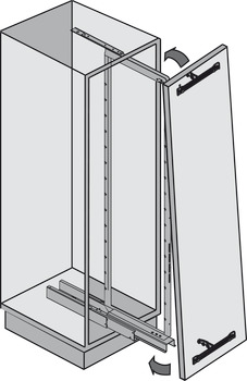 cadre coulissant pour armoire haute à fixation sur façade, Kesseböhmer Dispensa
